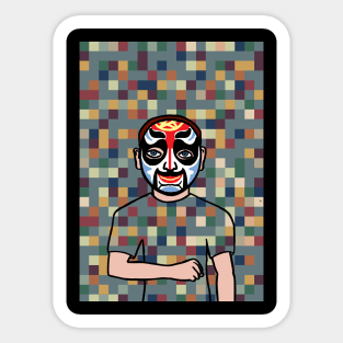 Explore NFT Character - MaleMask Pixel with Chinese Eyes on TeePublic Sticker